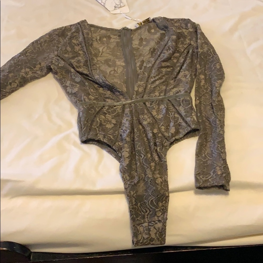 Oh Polly green long sleeve body suite